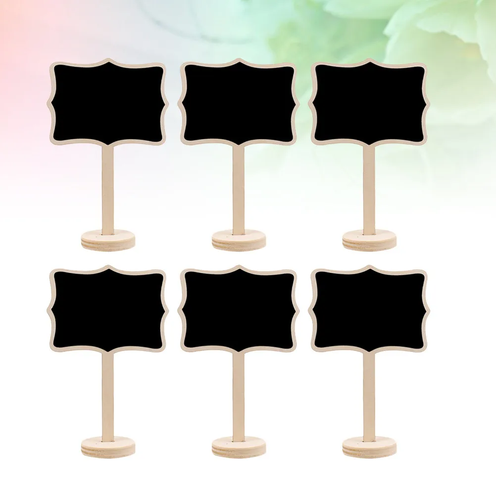 10Pcs Small Wooden Blackboard Floral Design Stand Up Chalkboard for Wedding Tables Place Cards Kids Crafts Restaurant Memo Board