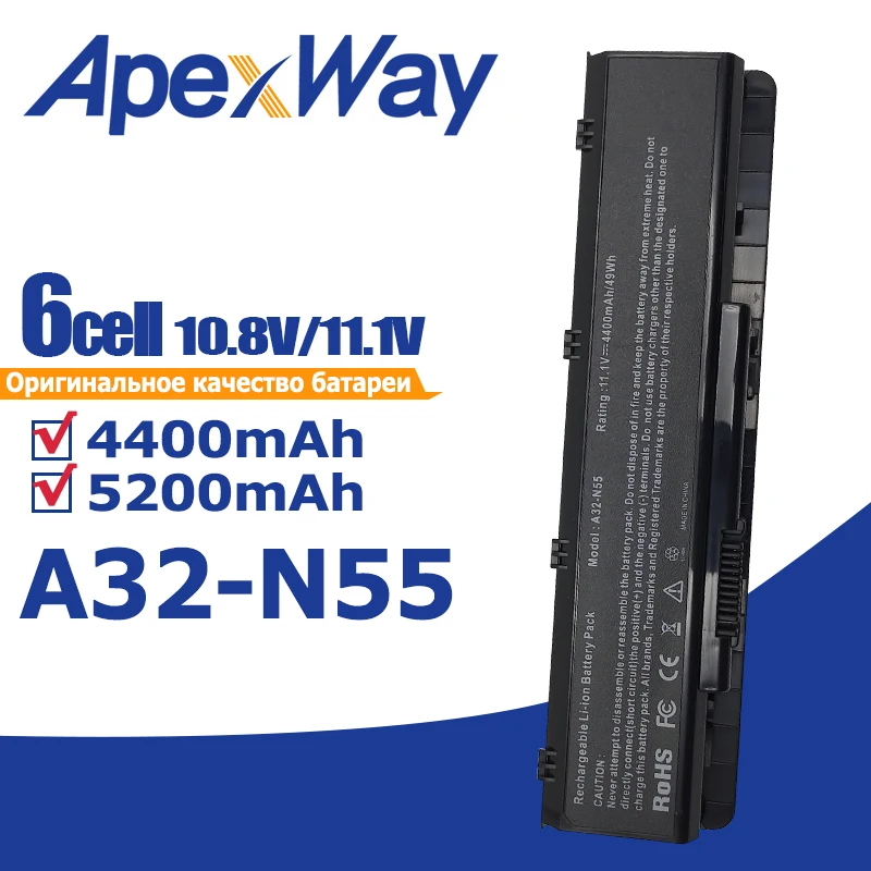 11.1v Battery A32-N55 07G016 HY1875 for Asus N45 N45E N45S N45F N55 N55E N55S N55SF N75 N75E N75S N75SF