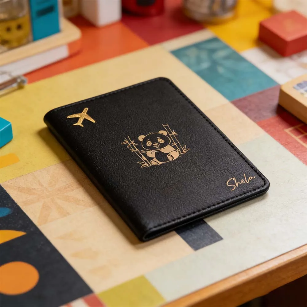 

1pc Personalized Name Passport Cover Mom Gift Leather Passport Pouch Perfect Gift