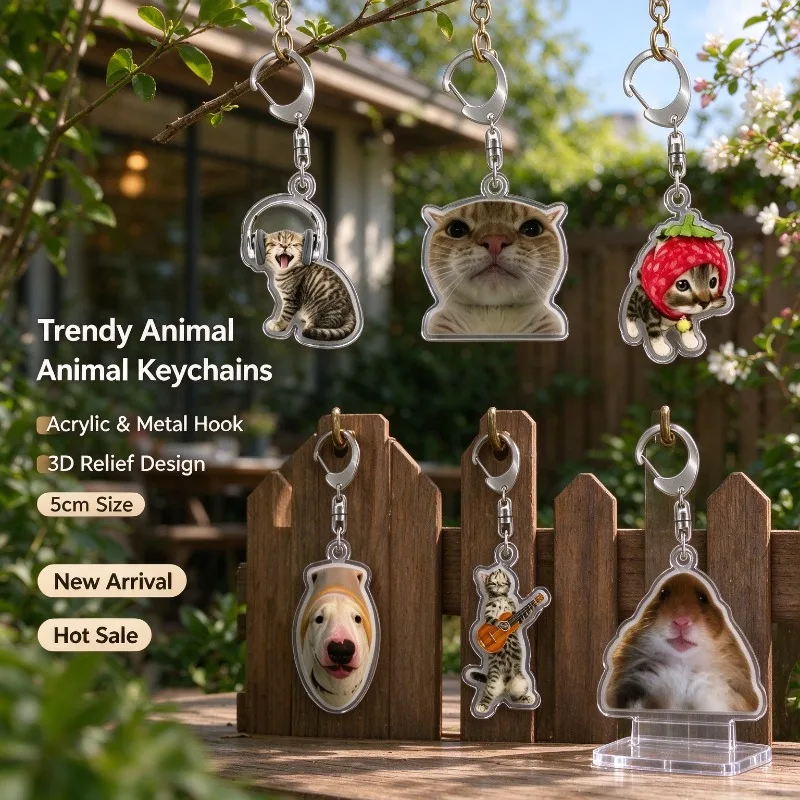 Double Sided Print Waterproof Acrylic Selfmade Keychain Key Chain Cute Backpack Pendant Game Fans Gift Collection Ornaments 5cm