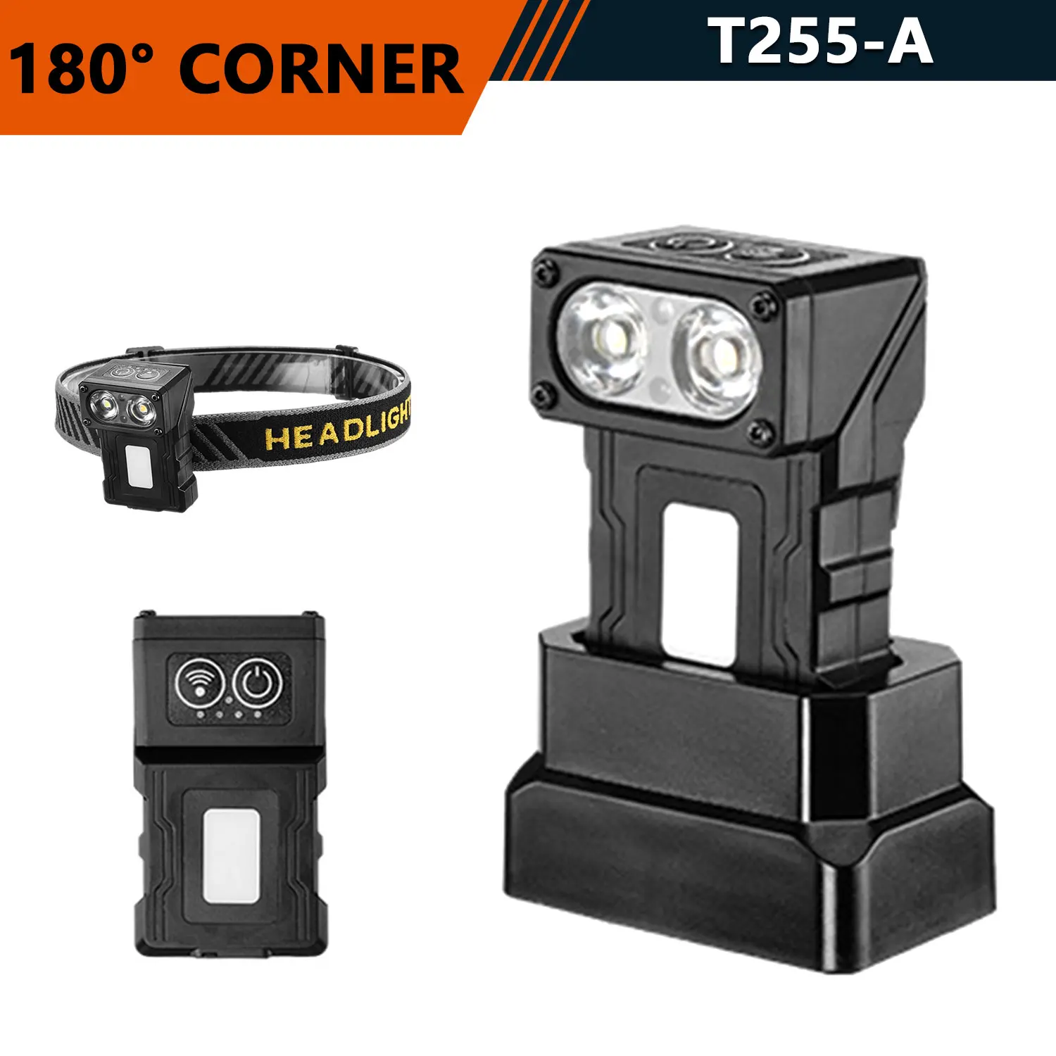 

180° Rotatable Cap Clip Headlamp - USB Rechargeable Magnetic Flashlight W/EDC Multi-Tool for Camping & Fishing