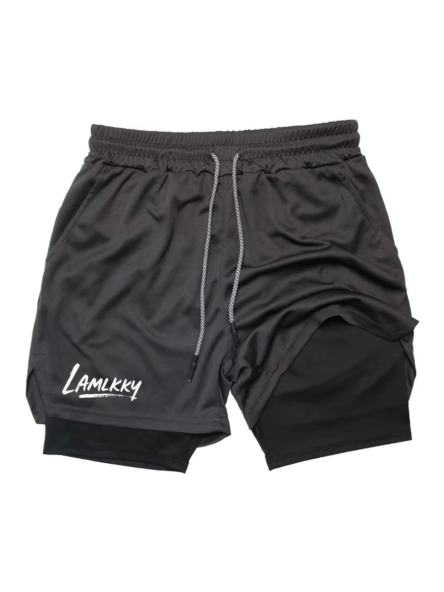 

Мужские шорты для бега 2 в 1. | Спортивная тренировка в тренажерном зале с карманом для телефона и петлей для полотенец ZY009