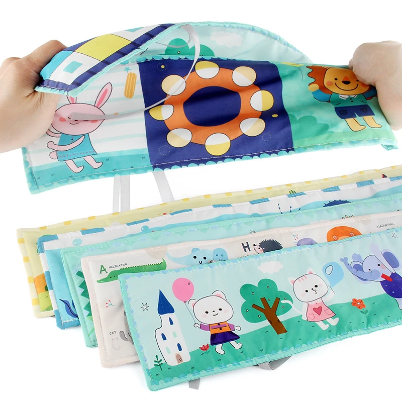 Детские игрушки Монтессори, детская тканевая книга для детей 0-12 месяцев, игрушки для кроватки новорожденных, тканевая книга для сенсорных занятий для малышей, ранние развивающие игрушки