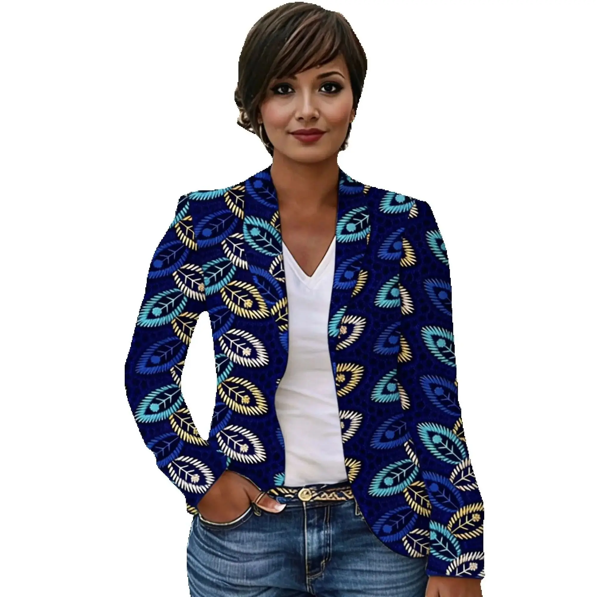 

Женские пиджаки с воротником-шалью, красочные принты, винтажные блейзеры, африканский кутюр, для вечеринок, на заказ