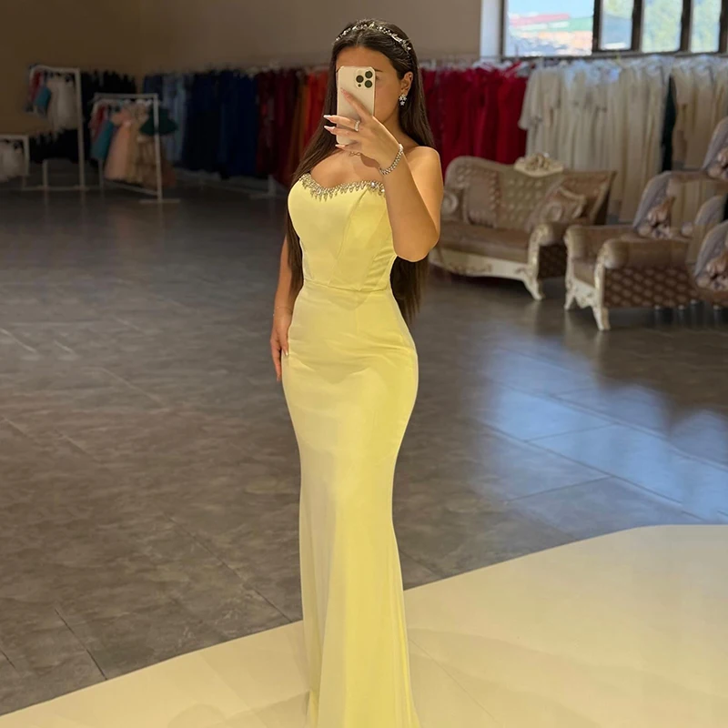 

Thinyfull Sexy Mermaid Prom Evening Dresses Saudi Arabia Beadings Floor Length Party Dress Night Cocktail Prom Gowns Customized