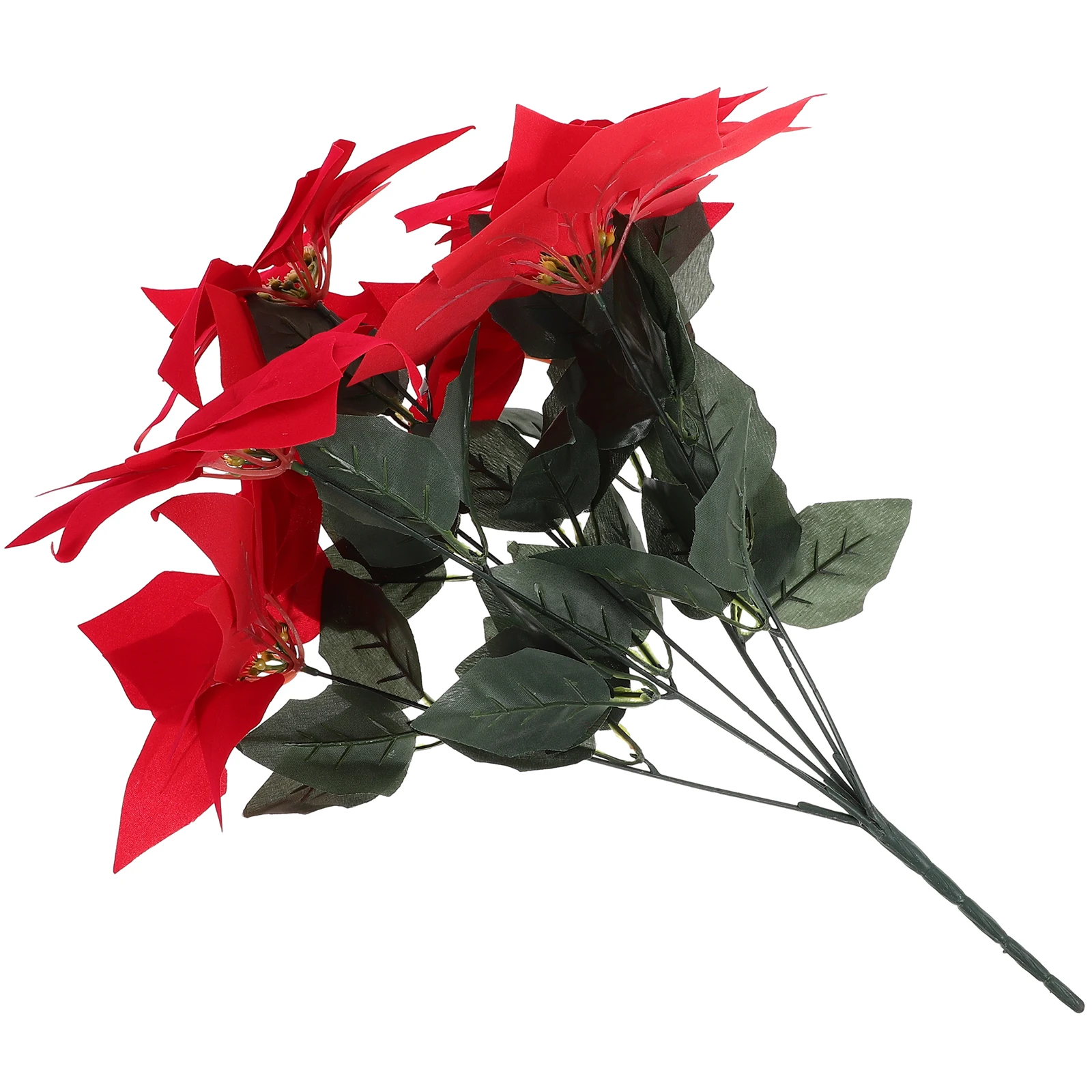 

Realistic Simulation Poinsettia Artificial Flower for Home Decor Living Room Bedroom Tabletop Garden Ornament Decorative Flowers