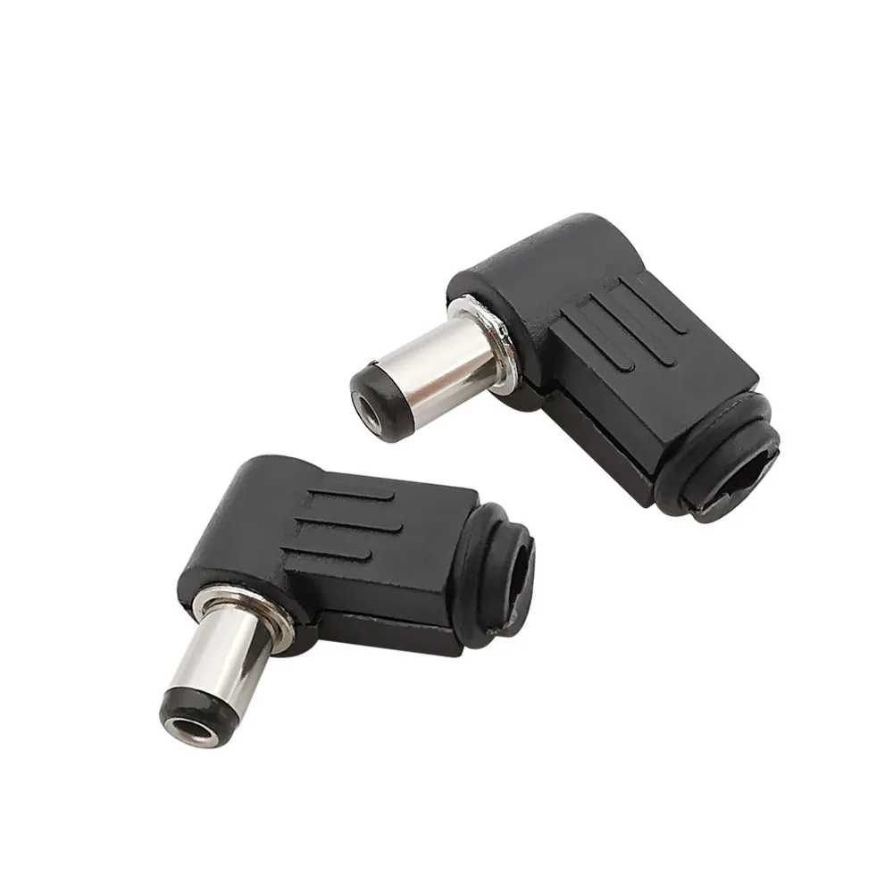 2/5Pcs DC Power Male Plug 2.5*0.7/3.5*1.1/3.5*1.35/4.0*1.7/4.8*1.7/5.5*2.1/5.5*2.5 mm Right Angle L Shpae Plugs Connector