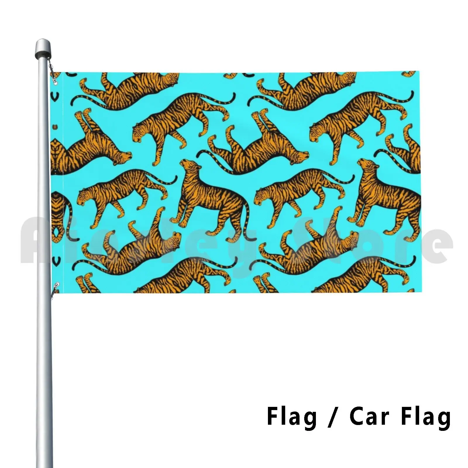 Tigers ( Blue And Marigold ) Flag Car Flag Funny Tiger Tigers Panthera Tigris Panther Panthera Feline