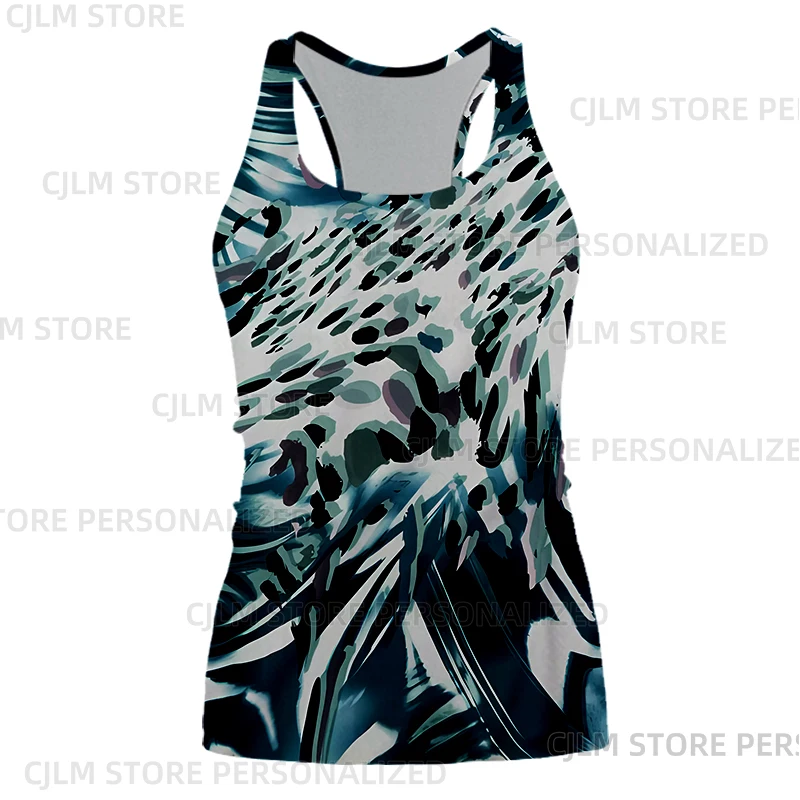 Gym Workout Men&Women Activewear Vest Artistic Blue Pattern Lightweight Sleeveless 3D Fashionable Comfort Breathable Summer Tank