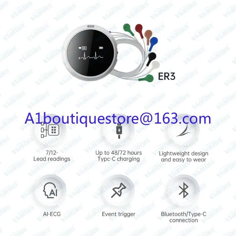 Portable machine 12-lead handheld ambulatory electrocardiogram recorder