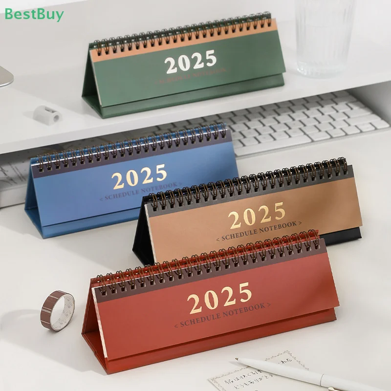 Simple 2025 Planning Desk Calendar Color Cover Schedule Notebook Weekly Agenda Planner Table Memoire Planner Office Supplies