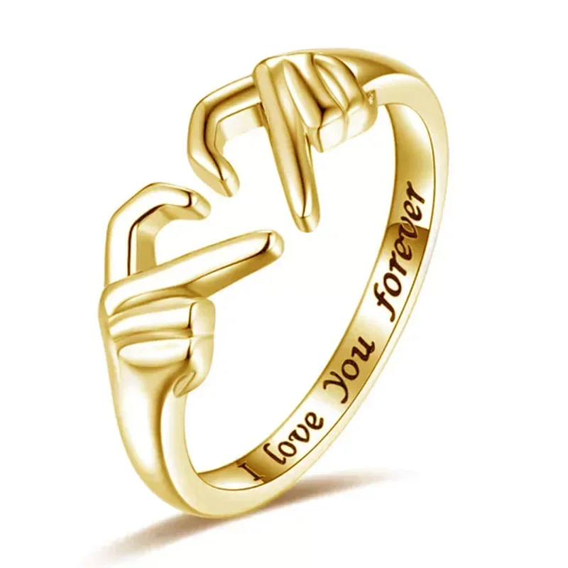 New Bi Xin Love Engraved Ring High end Simple European and American Style Original Design Fashionable Daily Sweet Accessories