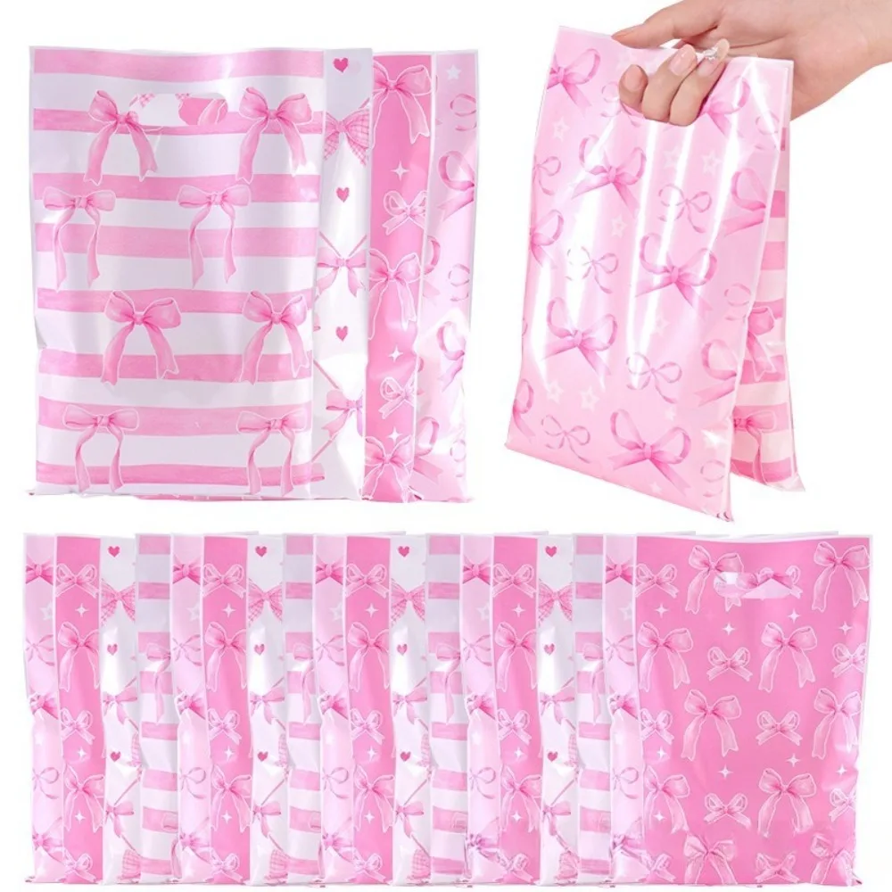 10–60 Stück rosa Schleifen-Dankeschön-Tragetaschen, geeignet für Geburtstagsfeiern, Karneval, Hochzeit, Weihnachten, Neujahr, Jahrestag, Muttertag – Detail 3