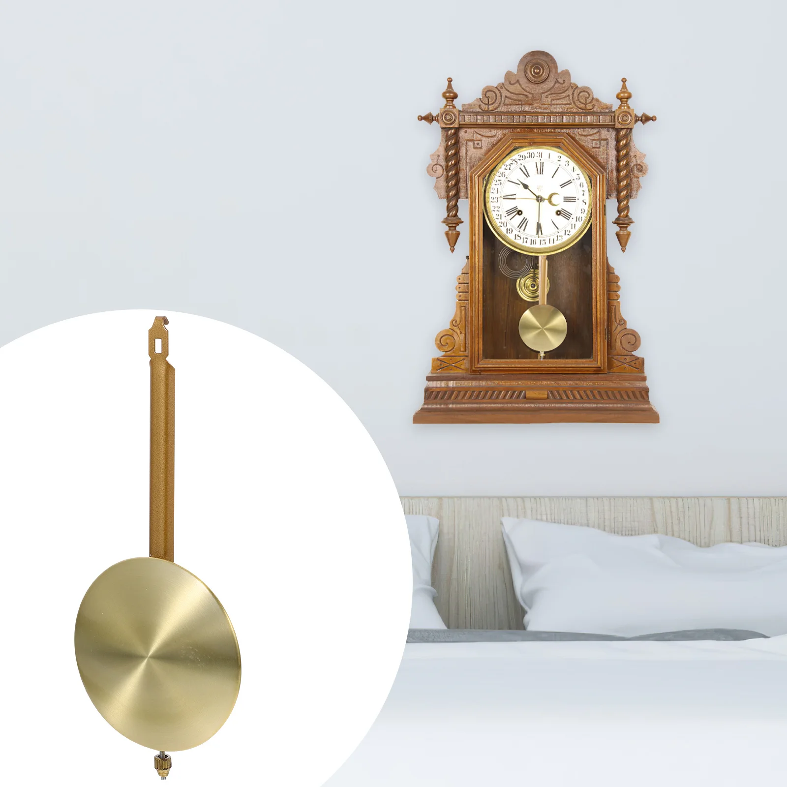 

Metal Pendulum Clock Parts Replacement Resistant Wall Clock Pendulum Decoration for Living Room Classroom
