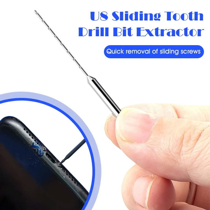 U8 Alloy Screw Extractor Drill Bit for Phone PCB Repair, Quick Removal Tool for Stripped Screws Without Damage (2Pcs)