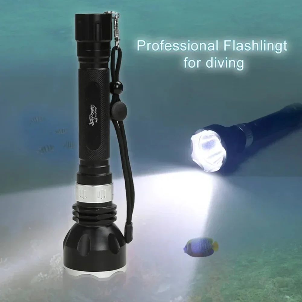 1000LM Underwater 40M Diving Flashlight Support 18650 Rechargeable Batteries with Magnetic Switch 5 Modes Light Scuba Dive Torch