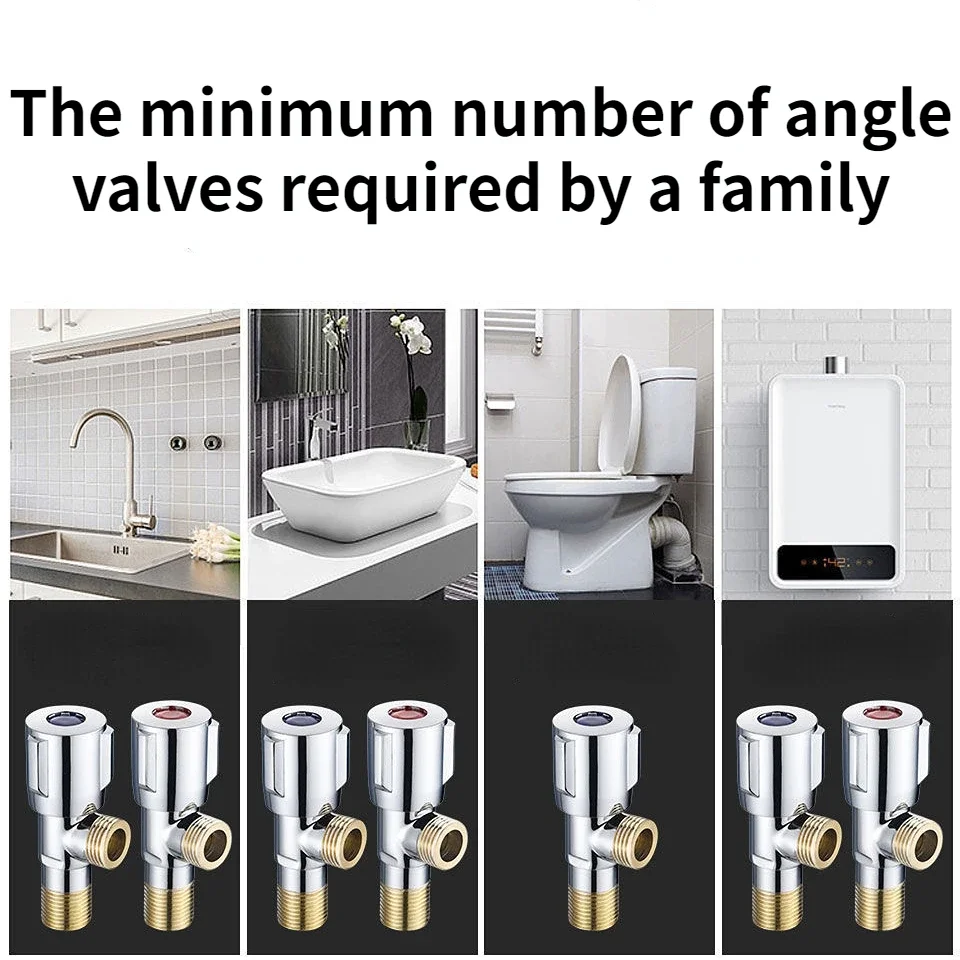 Kitchen Sink Basin Triangle Valve Stainless Steel Hot ＆ Cold Inlet Valve Water Pressure Regulator Bathroom Faucet Stop Valve