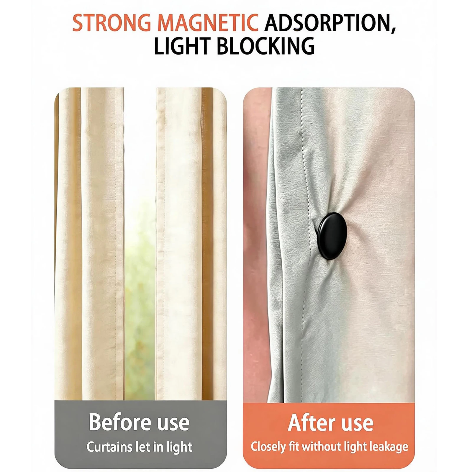 1/2/4/6pairs Magnetic Clips for Curtains – Curtain Buckle Set for Window Treatments & Shower Curtains for Home,Kitchen,office ﻿