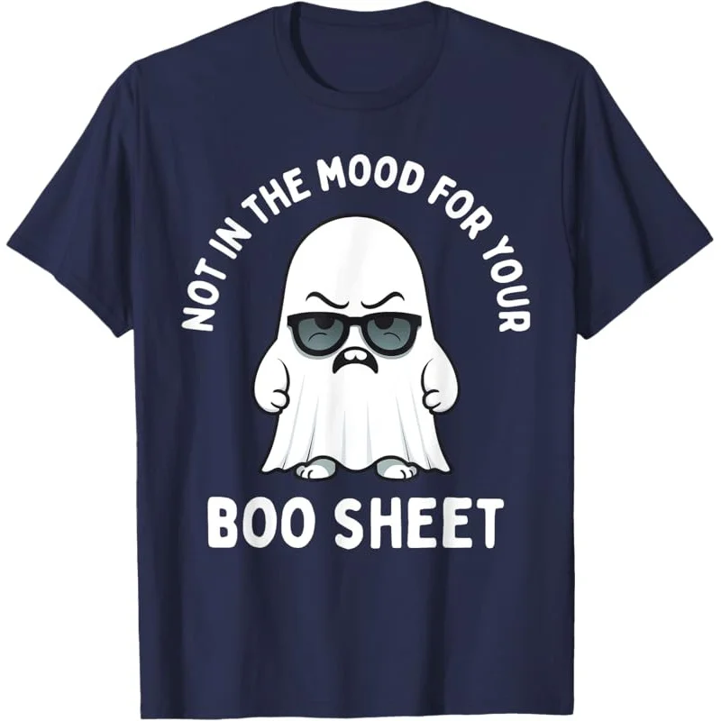 Boo Sheet Ghost Funny Halloween Costume Grumpy Men Women T-Shirt