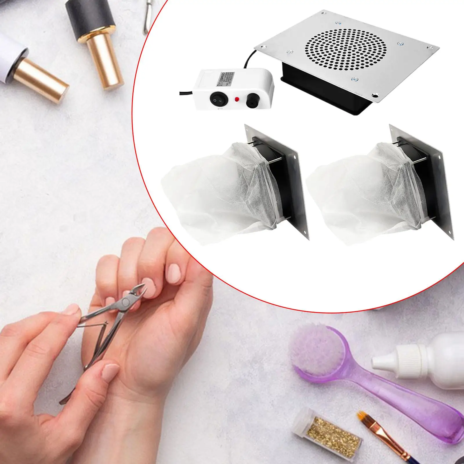 ネイルダストコレクター マニキュアツール 集塵バッグ付き ネイルダスト吸引機