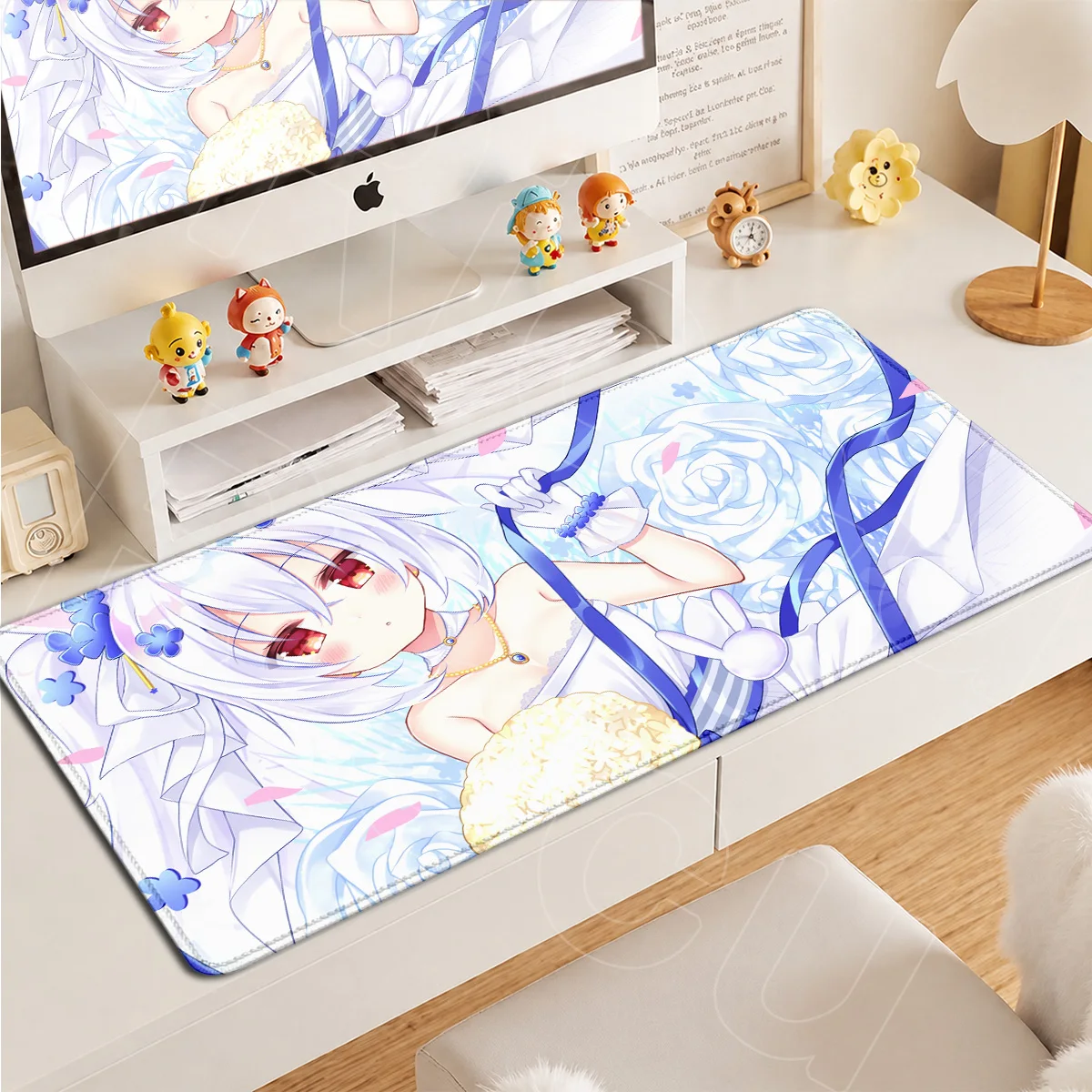 Office Natural Rubber Mouse Pad Gaming HD Printing Table Rug Large Laptop Accessories Laffey Azur Lane Game Cute Girl Mouse Mats