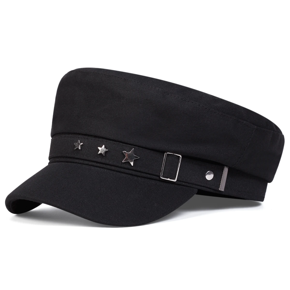 Women Beret Black Star Hat Spring and Autumn Winter British Retro Fashion New Sea Military Style Korean Caps Mother Hats