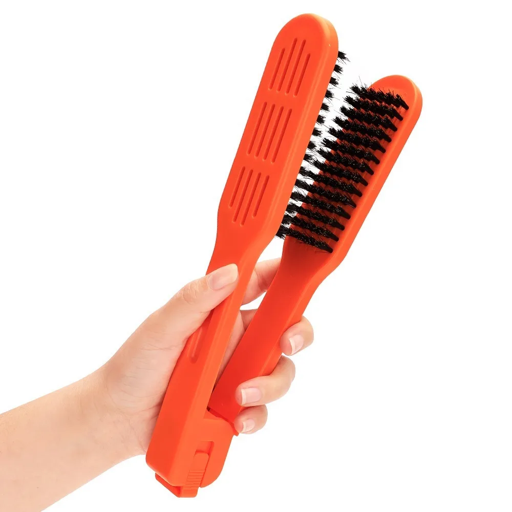 

Multifunctional Double Sided V Brush Anti-Static Hair Care Hairdressing Clamp Comb Durable Hair Straightener Straightening Comb