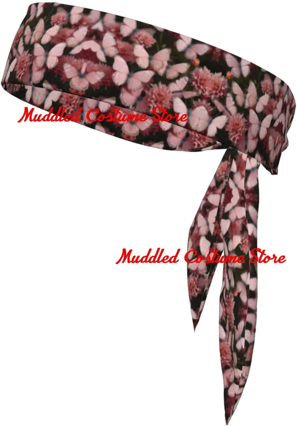 

Спортивная повязка на голову с рисунком розовых бабочек для бега, фитнеса, езды на велосипеде, многофункциональная спортивная повязка