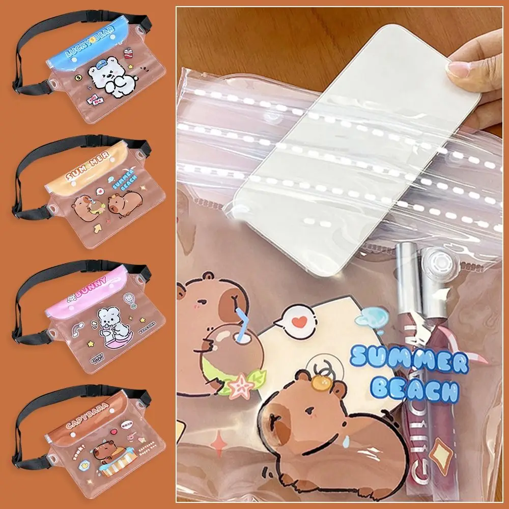 

Cute PVC Phone Bag Touch Screen Rabbit Waist Bag Water Proofing Otter Diving Bag Trave