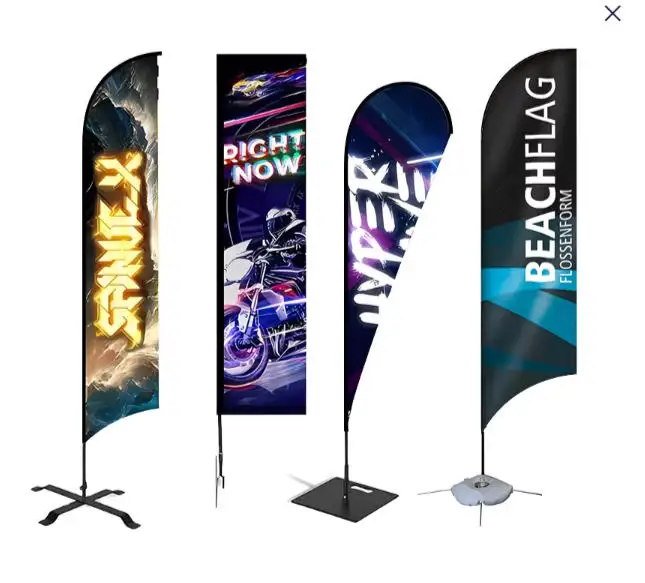 Custom Promotional Flags Banners Beach Garden Polyester Display Flag with logo Print for Outdoor Promotions