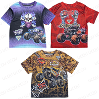 Monster Mutt Zombie Son-uva Digger Boys 3-Pack T-Shirts Toddler to Big Kid Short Sleeve Monster Truck Graphic Tees Casual Outfit
