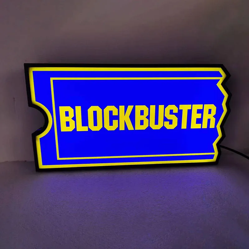 LED Lightbox Sign Movie Blockbuster Logo for Desktop Nightlight 3D Printed Light Box Boys Gift Room Signs