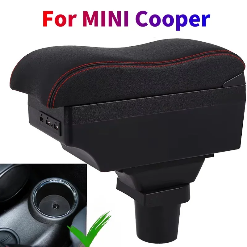 Para MINI Cooper R56 R50 R52 R53 R57 R58 F55 F56 F57 caja de reposabrazos de coche Countryman R60 F60 modificación de almacenamiento Central