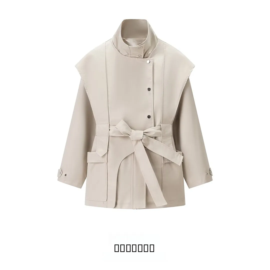 

KASLEAD новый модный однотонный жилет с поясом Street Sle длинное пальто све для женщин осенний сезон полиэфирное волокно