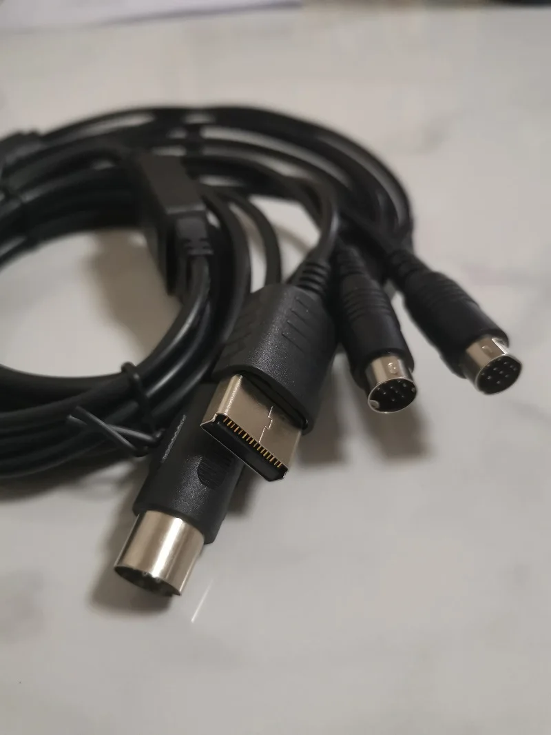 Cable de Monitor de Color de repuesto 4 en 1 RGBS/RGB para consola de juegos MD1/MD2/Saturn/DC Dreamcast, sin cable de componente
