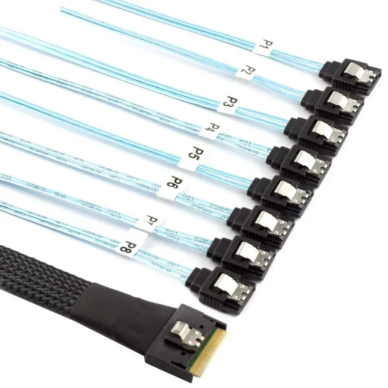 

Кабель для преобразования жесткого диска PCI-E Slimline SAS SFF-8654 8I Anti-slant к 8X SATA