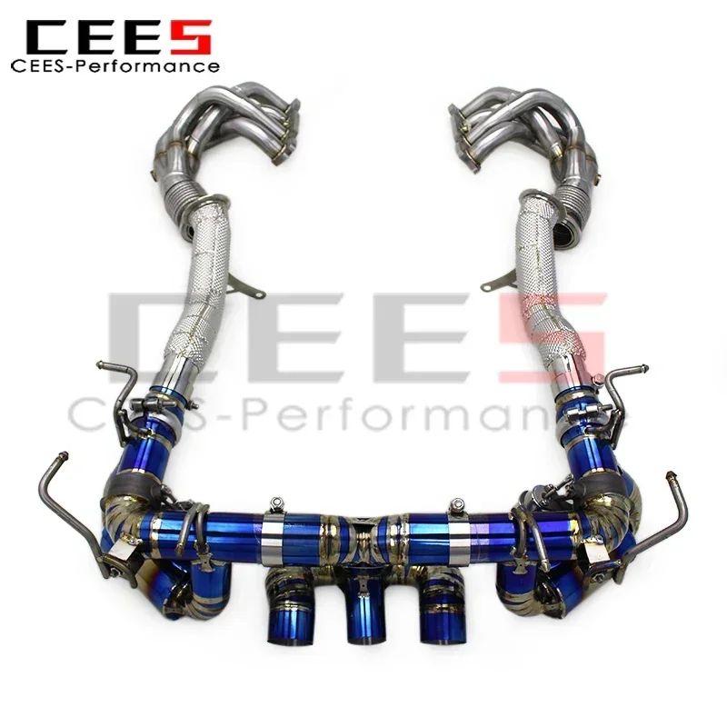 Cees Catback Exhaust Downpipe Manifold for Ferrari 458 V8 4.5 2013-2016 Titanium Alloy Car Escape Exhaust Pipe Muffler Assembly