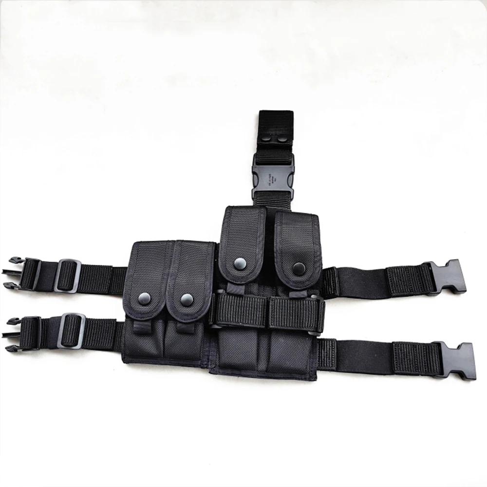 

Tactical Leg Tool Kit Airsoft Four-Piece Combination Waist Leg Kit Black Adjustable Multi-Function Quick-Release Accessory Pack