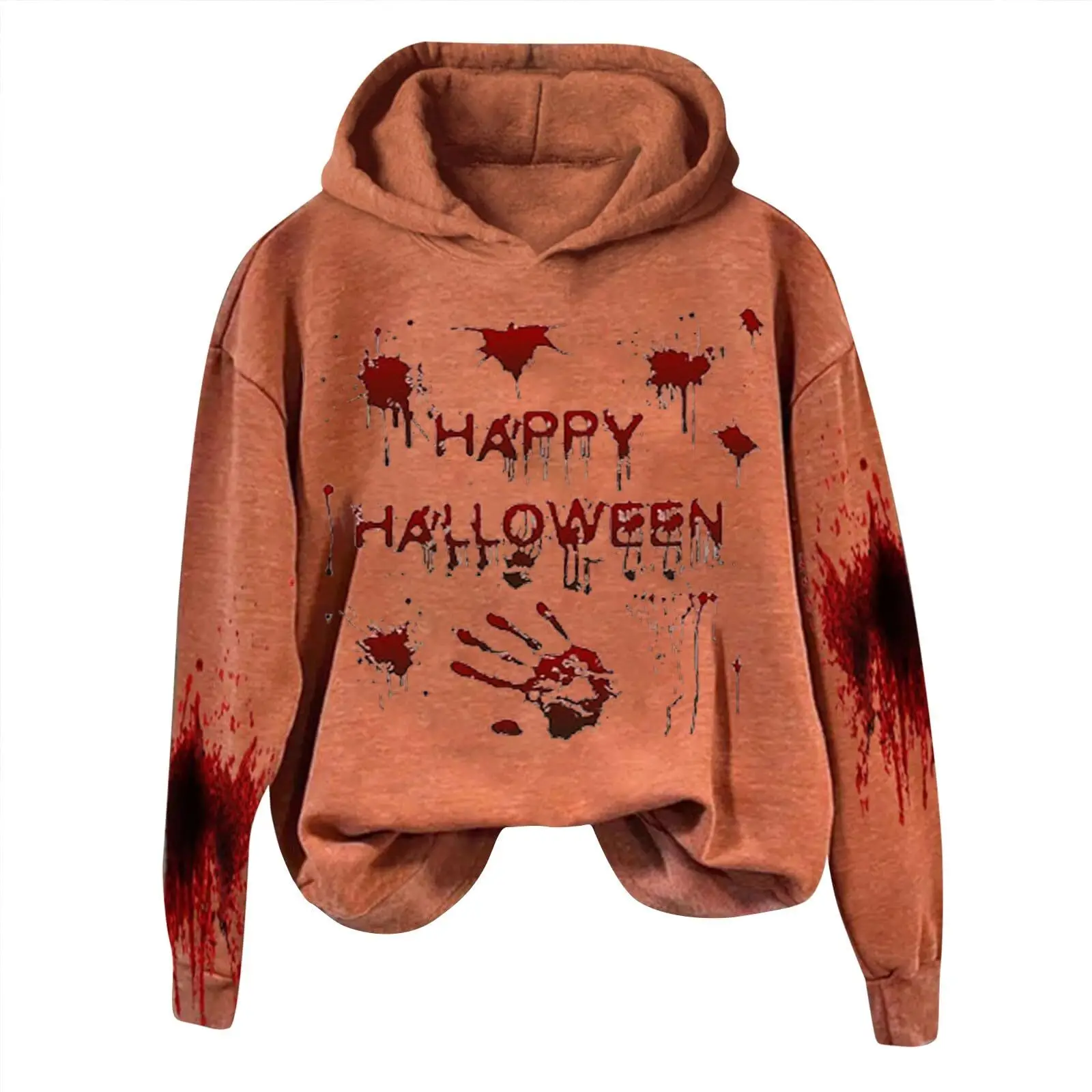 Hoodie Halloween Element Pattern Spring And Autumn Long Sleeved Trendy Round Neck Women's Factory Direct SalesMC11