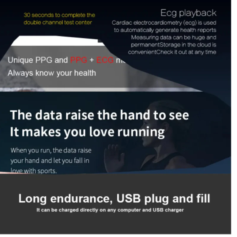 G20 سوار الذكية g20 ، مراقبة ضغط الدم ، ecg + ppg ، ضغط الدم ، ip67 مقاوم للماء