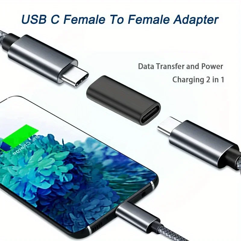 USB-C Female To Female TYPE-C Connector High Speed Convert Extension Coupler Converte, Black Color