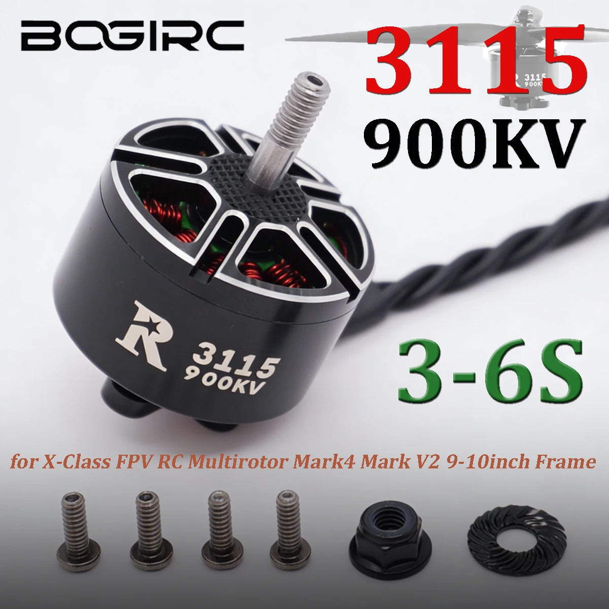 BOGIRC R3115 900KV 3-6S Brushless Motor for X-Class FPV RC Multirotor Mark4 Mark V2 9-10inch Frame / Cinelifter Drone DIY Parts