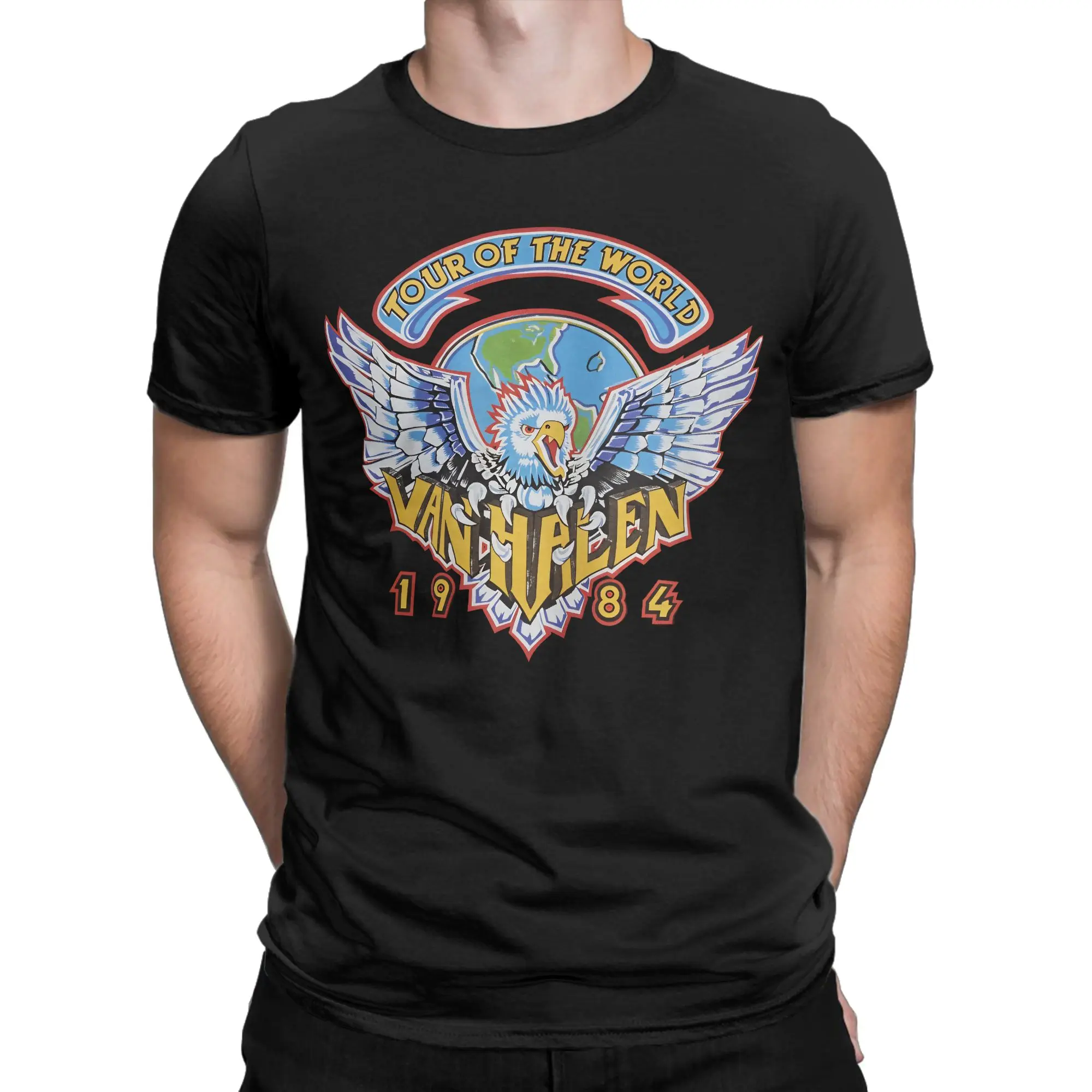 Van Halen Rock Music Band Logo T Shirt Summer T-Shirts 100 Cotton Breathable Oversize Clothes Short Sleeves Street Style Tshirt