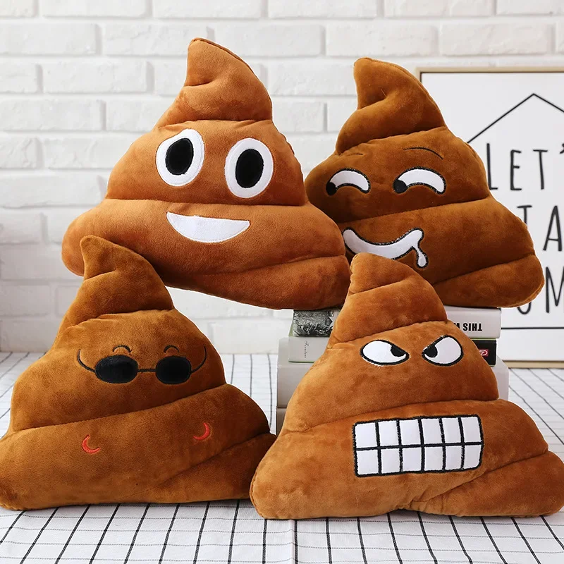 25CM New Pattern Lovely Browm Smiely Pillow Plush Cushions Home Decor Gift Stuffed Poop Doll Toys Pillow Home Furnishing Novelty