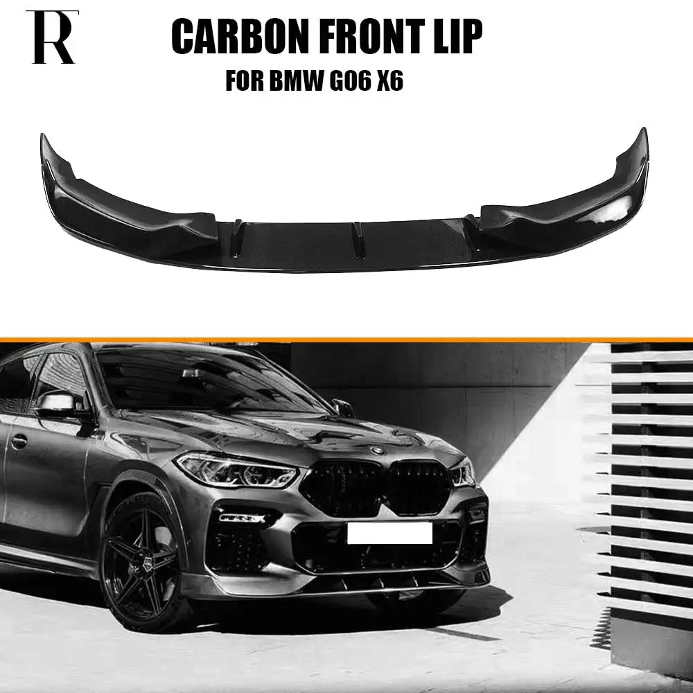 

AC Style Carbon Fiber Front Bumper Chin Lip With Side Splitters for BMW G06 X6 With M Package 2019UP