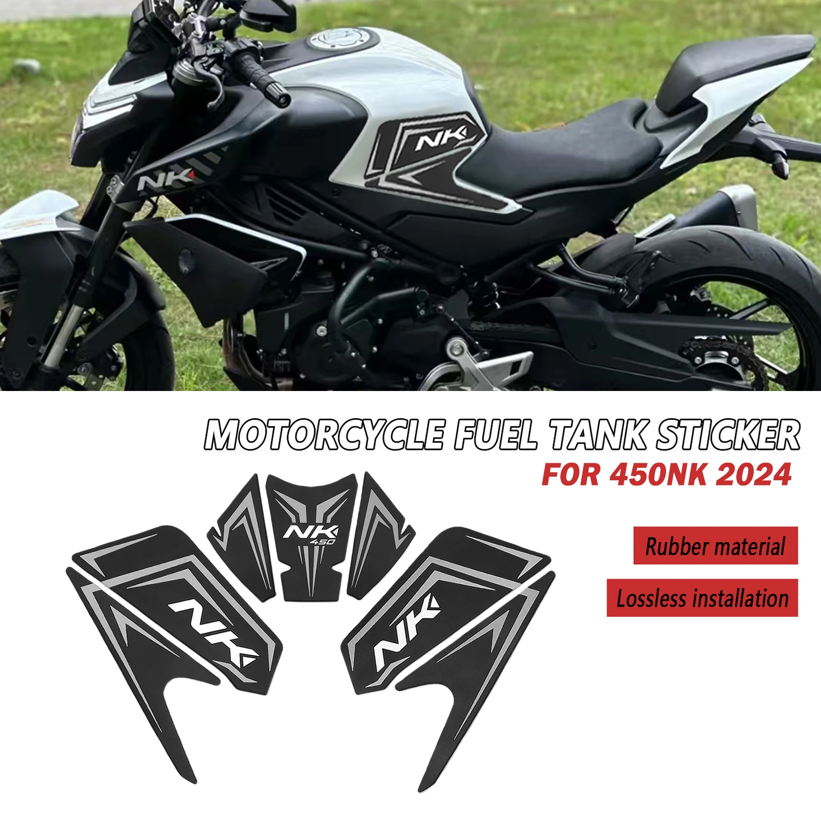 

For CFMOTO 450NK 2024 450 NK 2024 Motorcycle Tank Pad Side Grips Gas Fuel Oil Knee Protector Stickers Decals
