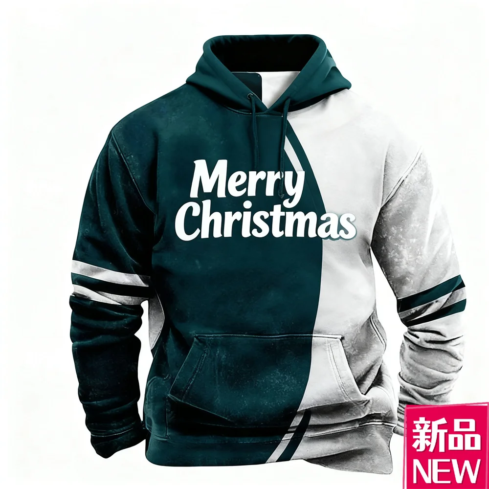 

Vintage Style Christmas Hoodies For Men 3D Printed Classic Design Hooded Sweatshirt Autumn Winter Outdoor Street Hip Hop Clothes