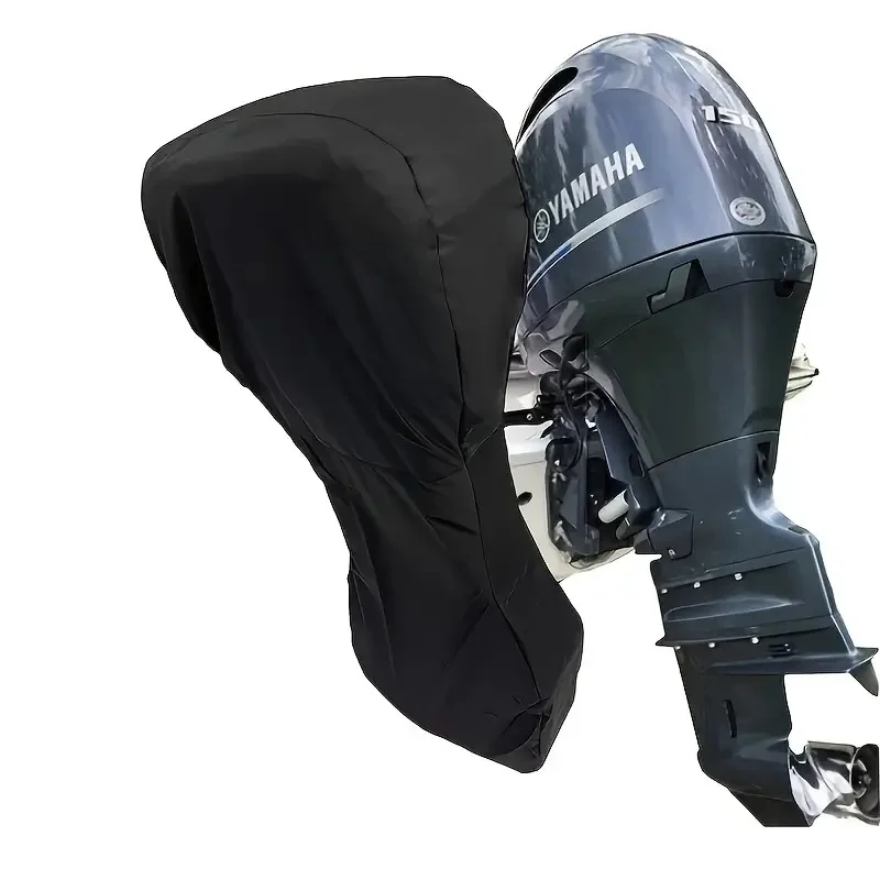 Boat Outboard Motor Cover, Waterproof Dustproof Sun‑proof Anti‑Dirt Rain Protective Cover for Marine Engine