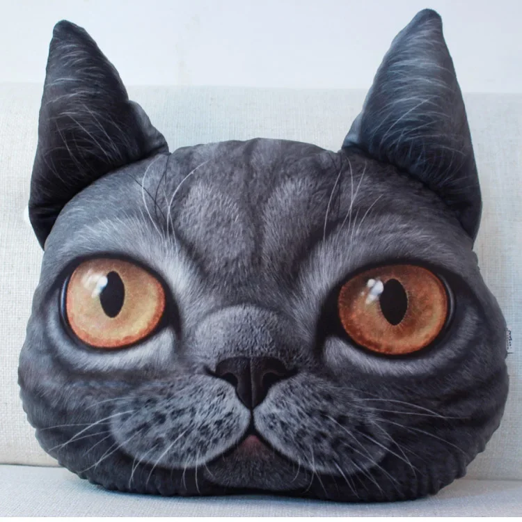 38x48 cm Duży rozmiar 3D Cute Cat Head Cushion Creative Cartoon Sofa Office Nap Pillow Zmywalna poduszka do siedzenia samochodowego — zdjęcie 4