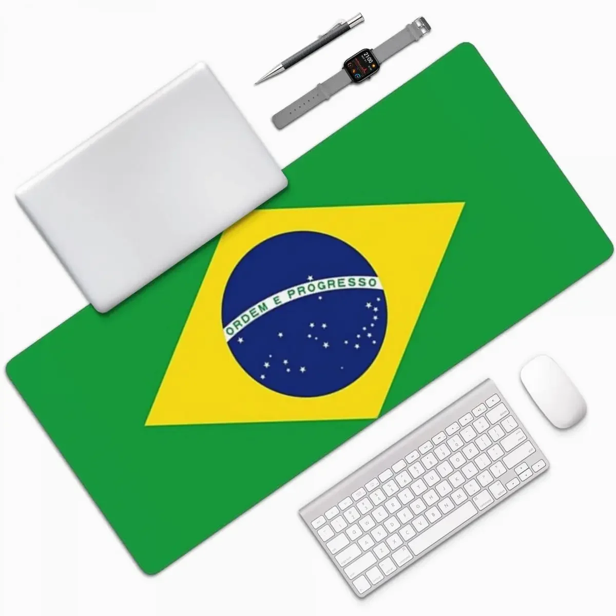 Brazil National Flag (9) Large Mouse Pad Computer Keyboard Mouse Mat Gamer PC Laptop Desk Mat Office Accessories Table Mats